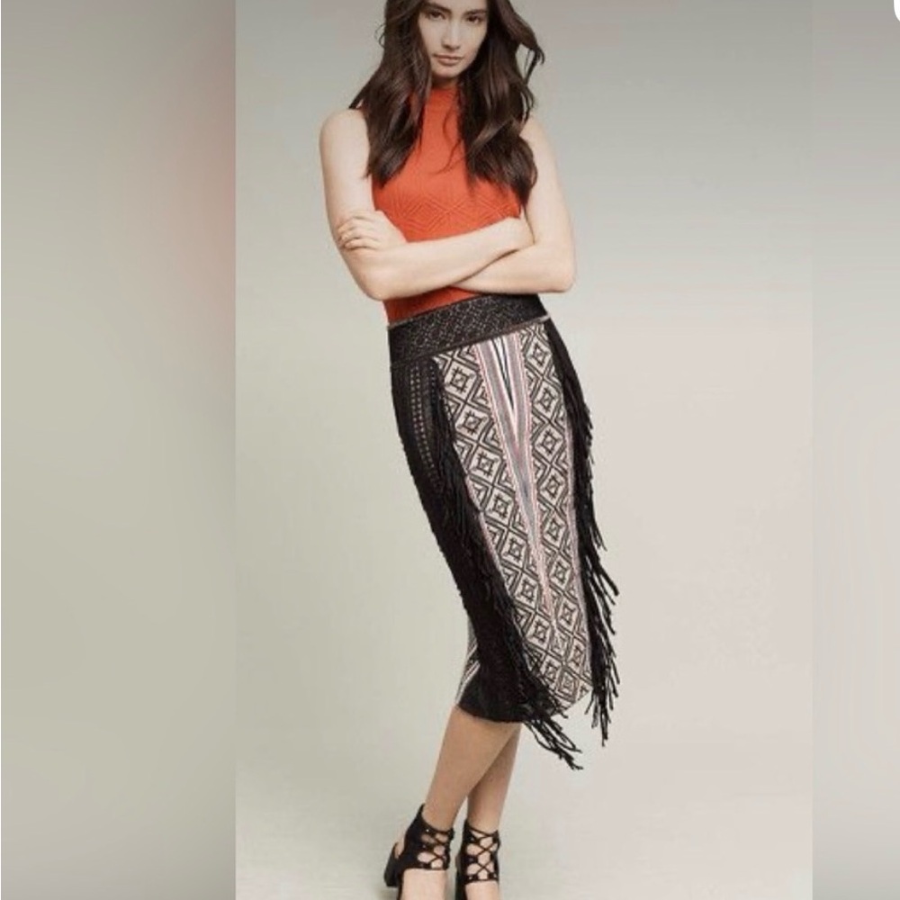 Byron Lars Geometric Pencil Skirt